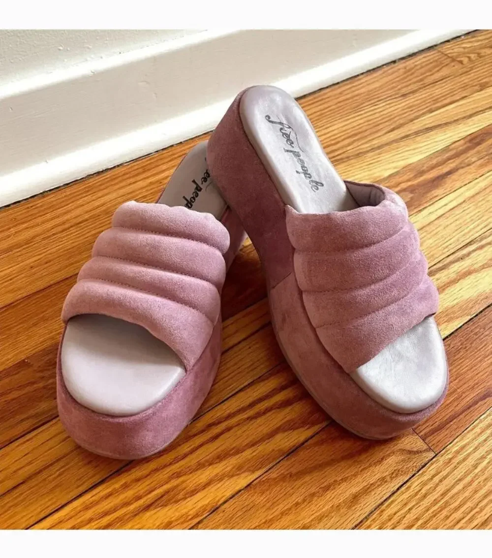 free people almost paradise platform sandals / orchid women size US 7.5 / EU 38